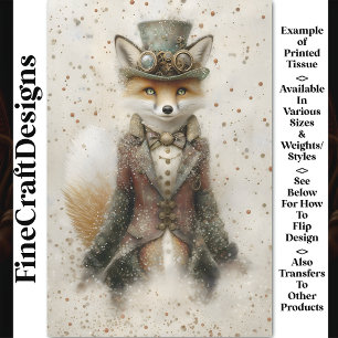 Anthropomorphes Fuchs-Steampunk-Outfit CA1 Decoupa Seidenpapier