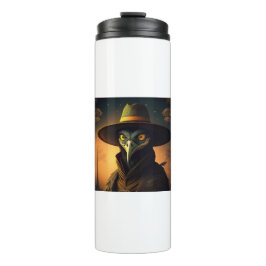 Anthropomorphic Blackbird Seer In Elegant Outfit Thermosbecher