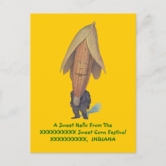 ANTHROPOMORPHIE ~ ANTIQUE CORN MAN Image~ POSTCARD Postkarte (Vorderseite)