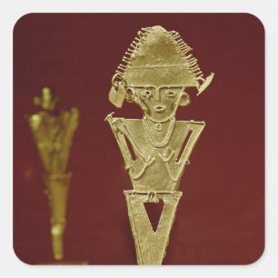 Anthropomorphische Figur eines Kriegers Quadratischer Aufkleber