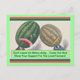 ANTHROPOMORPHISCHE Melonen produzieren POSTCARD Postkarte