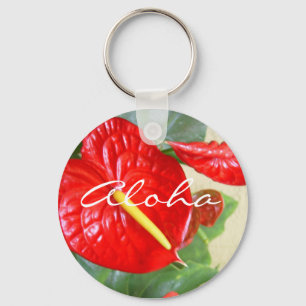 Anthurium Aloha Schlüsselkette Schlüsselanhänger