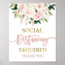 Anthurium Aquarellblütenzeichen Soziale Distanzier Poster