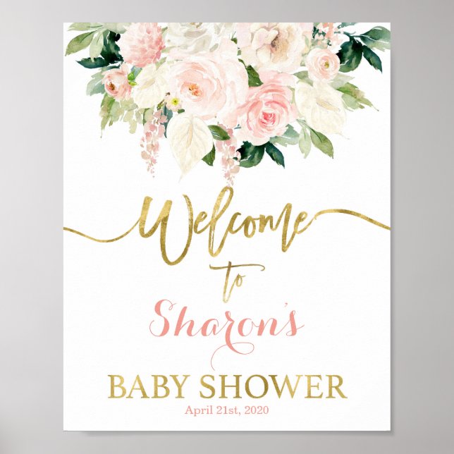 Anthurium Baby Dusche Begrüßungszeichen Poster (Vorne)