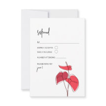 Anthurium ・ Blumenstrauß-Zeichn ・ Moderne RSVP-Kar