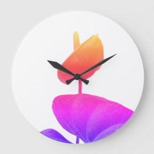 Anthurium-Fotografie Akrylwand-Uhr Große Wanduhr