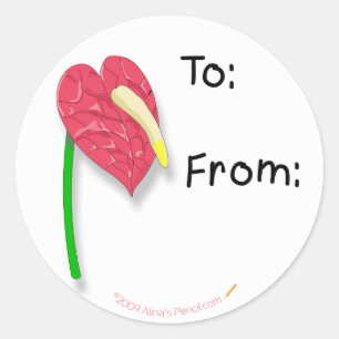 Anthurium Gift-Aufkleber Runder Aufkleber