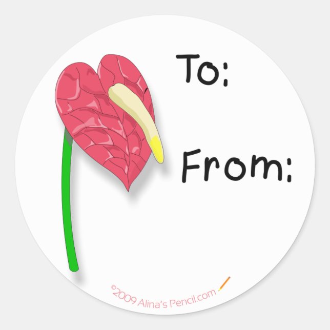 Anthurium Gift-Aufkleber Runder Aufkleber (Vorderseite)