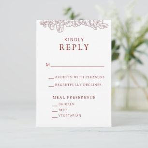 Anthurium-Hochzeit-RSVP-Karte RSVP Karte