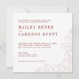 Anthurium Romantic Modern Wedding Invitation Einladung