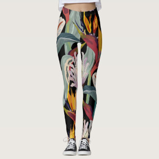 Anthurium Strelitzia: Tropischer Vintager Splendor Leggings