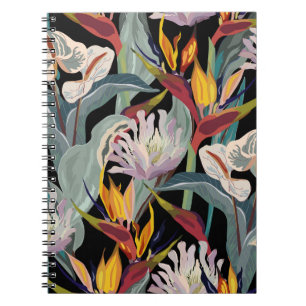 Anthurium Strelitzia: Tropischer Vintager Splendor Notizblock