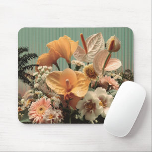 Anthurium- und tropische Blumenanordnung Mousepad