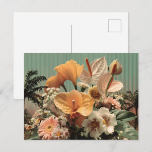 Anthurium- und tropische Blumenanordnung Postkarte