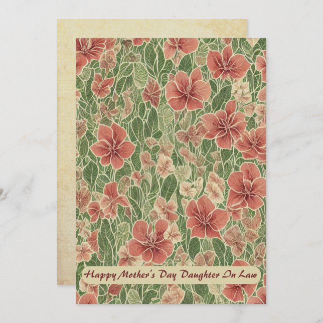 Anthuriums Blume glücklich Muttertag Ankündigung (Vorne/Hinten)