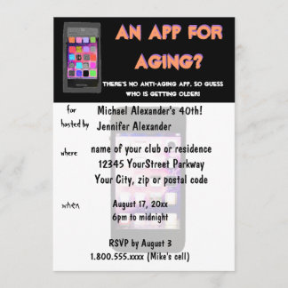 Anti Aging Phone App Geburtstag Einladung