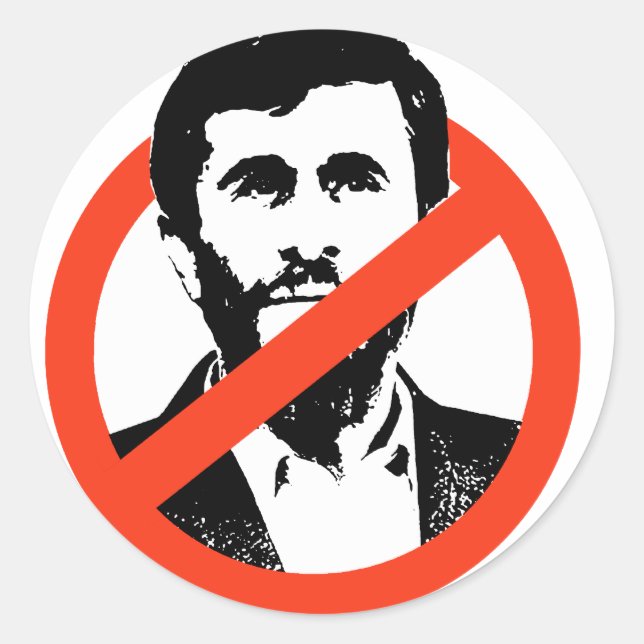 Anti-Ahmadinedschad Runder Aufkleber (Vorderseite)