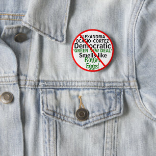 Anti-Alexandria Ocasio-Cortez Grüner New Deal Button