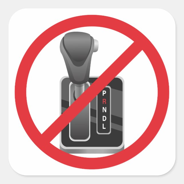 Anti-Automatik - Handgestänge für die Tastenversch Quadratischer Aufkleber (Vorderseite)