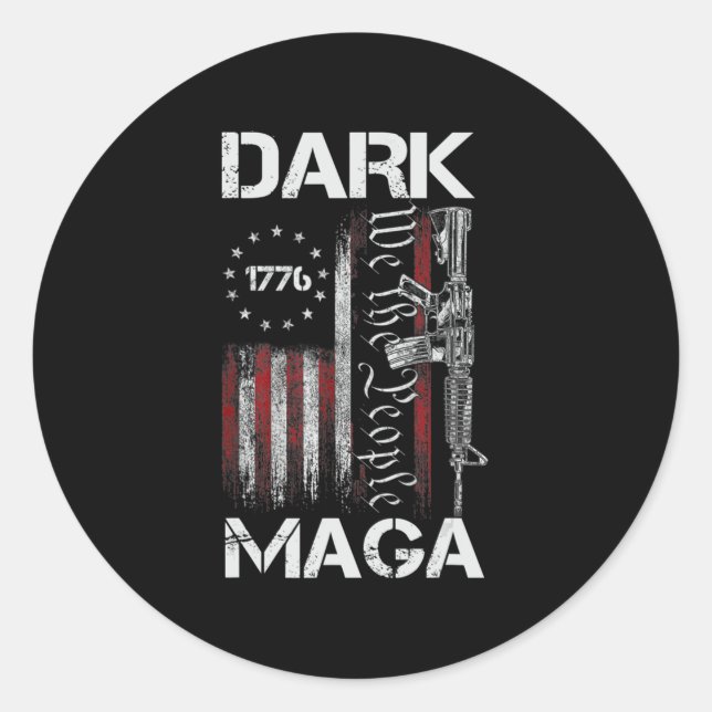 ANTI-BIDEN DARK MAGA UNTERSTÜTZUNG TRUMP RUNDER AUFKLEBER (Vorderseite)
