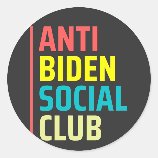 Anti Biden Social Club Runder Aufkleber (Vorderseite)