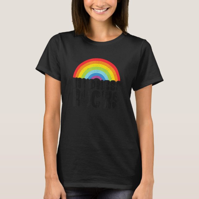 Anti Bullying Hippie Retro Teacher Rainbow Kindnes T-Shirt (Vorderseite)