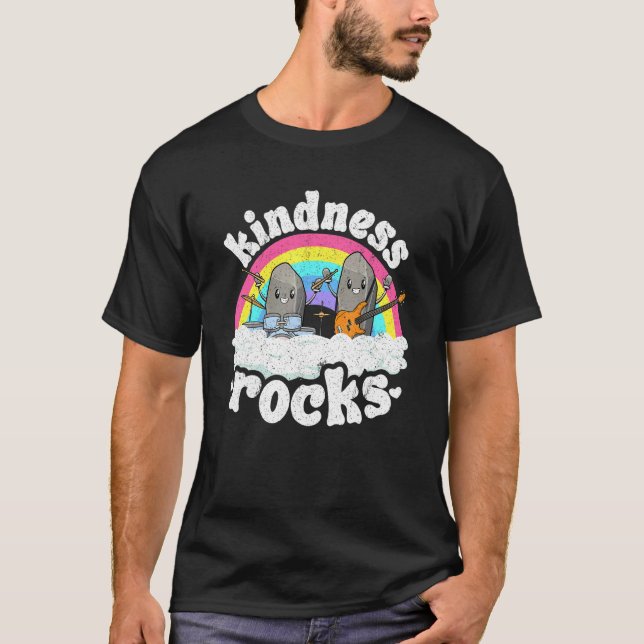 Anti Bullying Rainbow Hippie Music Teacher Kindnes T-Shirt (Vorderseite)