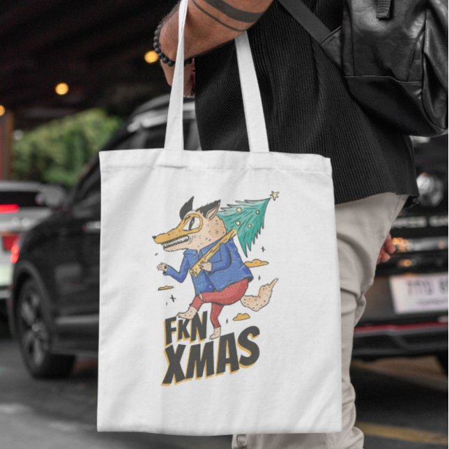 Anti Christmas Wolf Tote Bag Tragetasche (Von Creator hochgeladen)