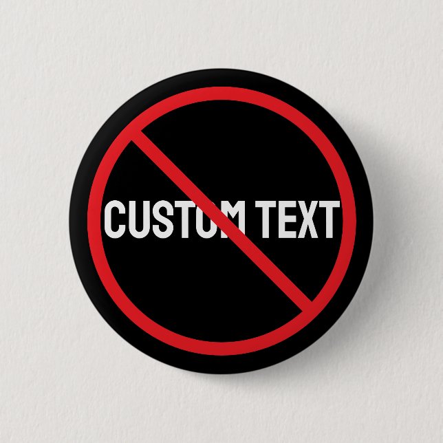 Anti-Custom-Text-Schwarzer-Runder-Button-Designsti Button (Vorderseite)