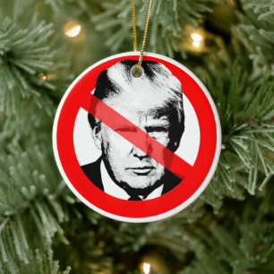 Anti Donald J. Trump hat das Gesicht überschritten Keramik Ornament