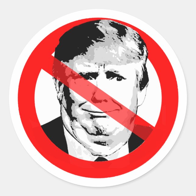 Anti Donald Trump Chin bricht das Gesicht Runder Aufkleber (Vorderseite)