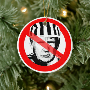 Anti Donald Trump Gefangener hat das Gesicht übers Keramik Ornament