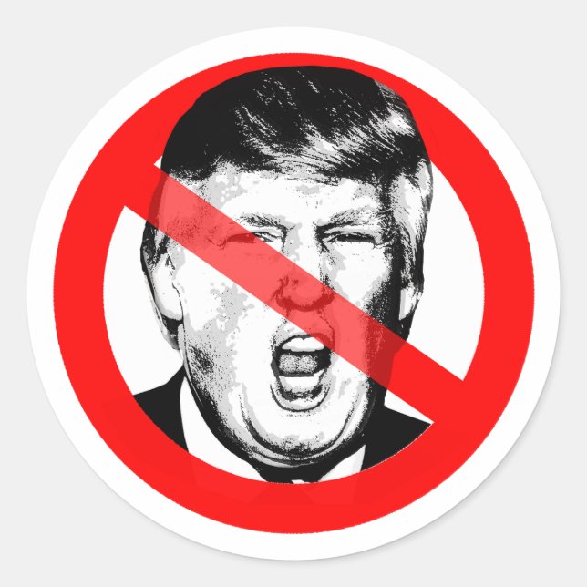 Anti Donald Trump hat das Gesicht verdrängt Runder Aufkleber (Vorderseite)