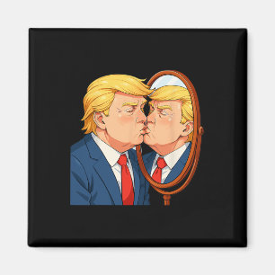 Anti-Donald-Trump-Küssespiegel - Narzissmus-Satire Magnet