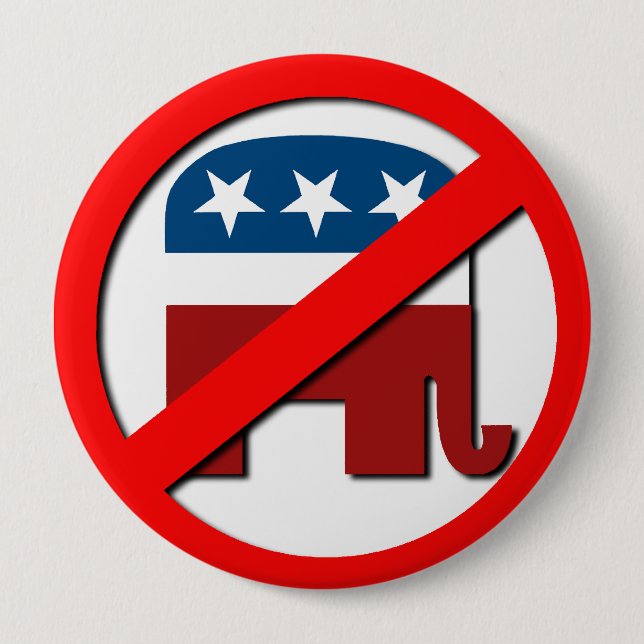 ANTI-ELEPHANT/ANTI-REPUBLICAN BUTTON (Vorderseite)