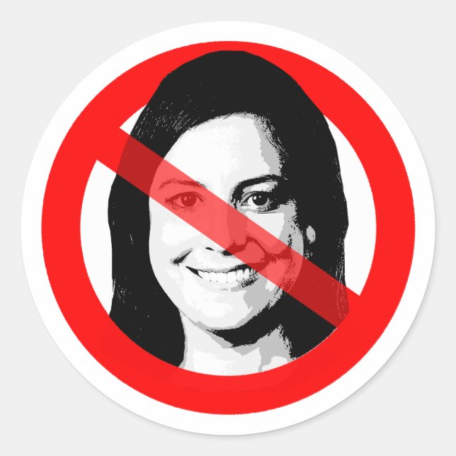 Anti Elise Stefanik hat das Gesicht verdreht Runder Aufkleber (Vorderseite)