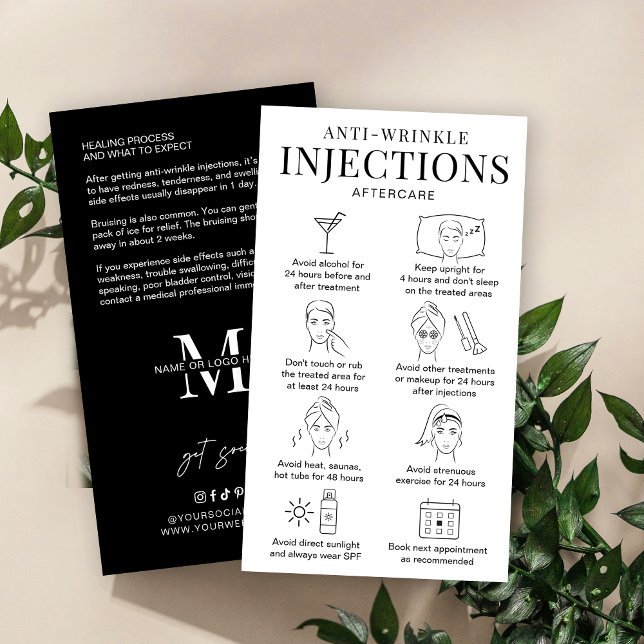 Anti-Falten Filler Aftercare Guide Minimaler Salon Visitenkarte (Von Creator hochgeladen)