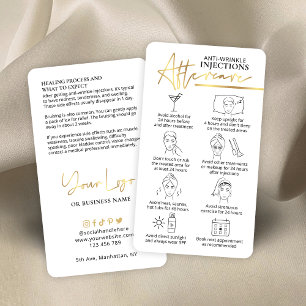 Anti-Falten Injektionen Gold Logo Aftercare Schönh Visitenkarte