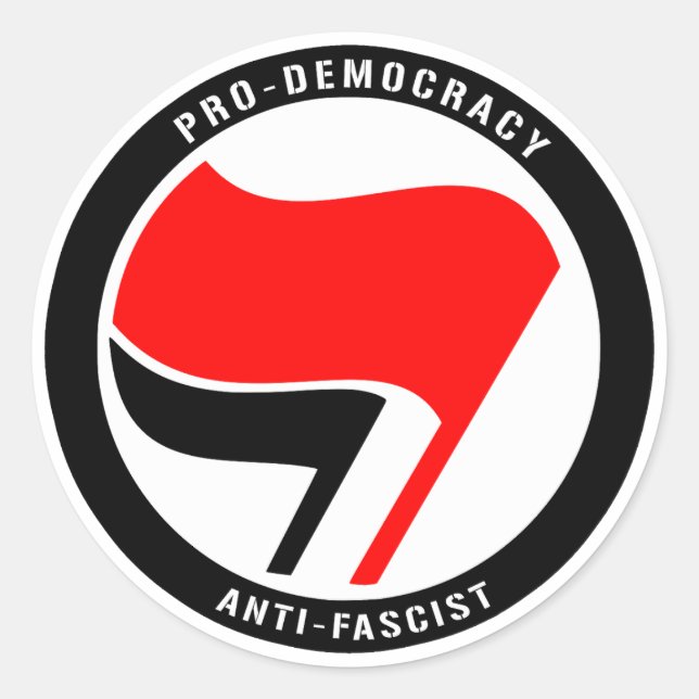 Anti-Faschismus Pro Demokratie Runder Aufkleber (Vorderseite)