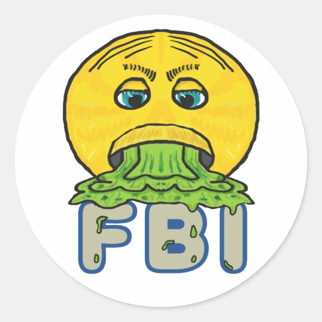 Anti FBI Runder Aufkleber (Vorderseite)