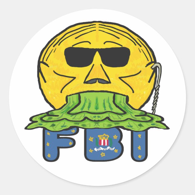 Anti FBI Runder Aufkleber (Vorderseite)
