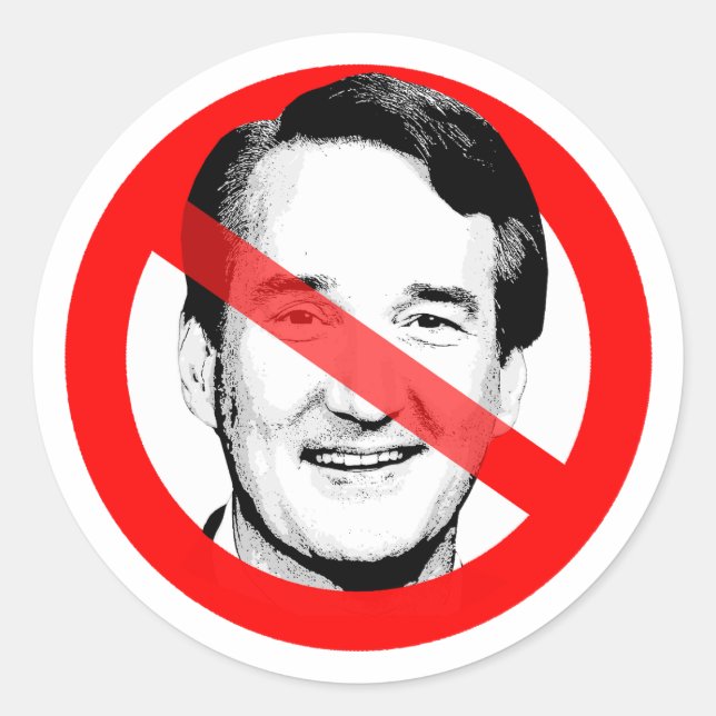 Anti Glenn Youngkin überquerte das Gesicht Runder Aufkleber (Vorderseite)