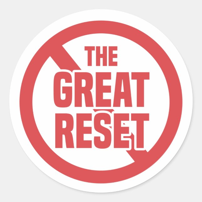 Anti-Groß-Reset Runder Aufkleber (Vorderseite)