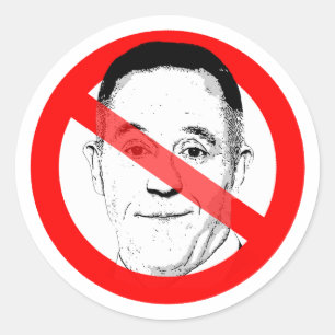 Anti Gutfeld überquerte das Gesicht Runder Aufkleber