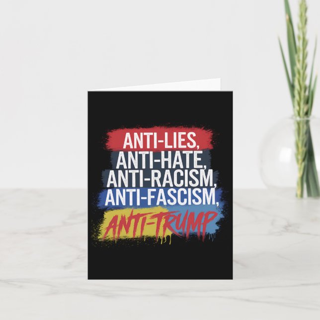 Anti Hate Lies Rassismus Faschismus Widerstand Pro Karte (Vorderseite)