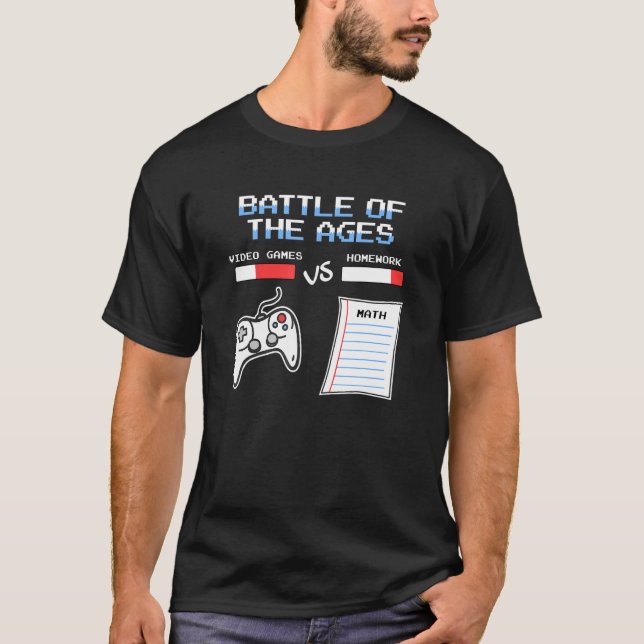 Anti-Hausaufgaben Inspiriert Hausaufgaben VS Video T-Shirt (Vorderseite)