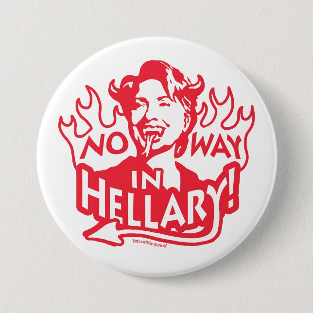 Anti-Hillary-Höllen-Satin-Teufel-Hexe Button (Vorderseite)