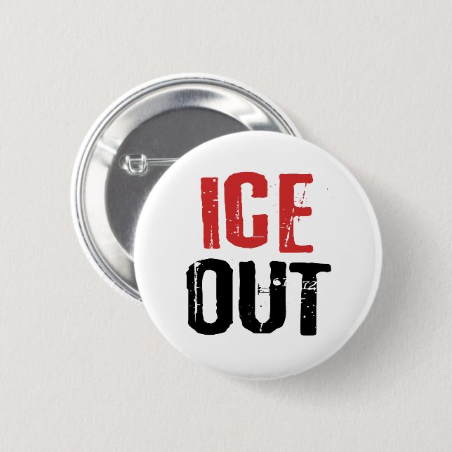 Anti ICE Out Political Activism Protest Button (Vorne & Hinten)