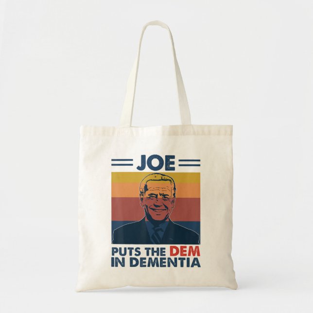 Anti Joe Biden Dementia Präsident Parody Politisch Tragetasche (Vorne)