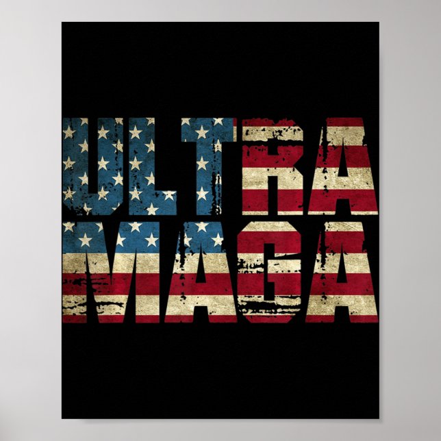 Anti Joe Biden Ultra Maga American Flag Beste Gesc Poster (Vorne)